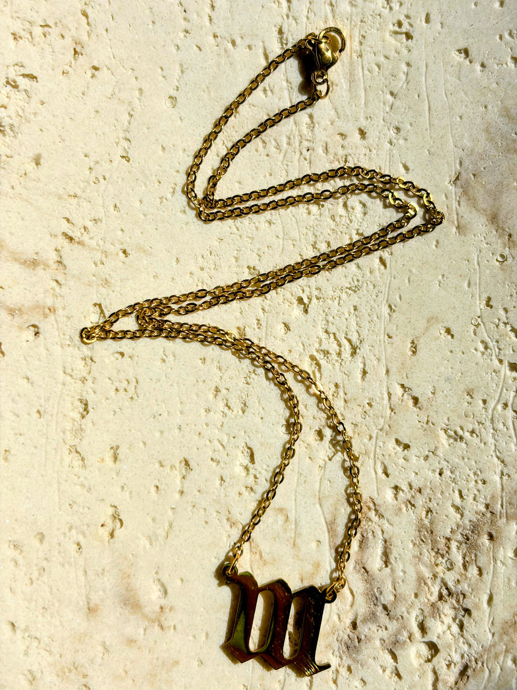 111 Angel Number Gold Placed Necklace