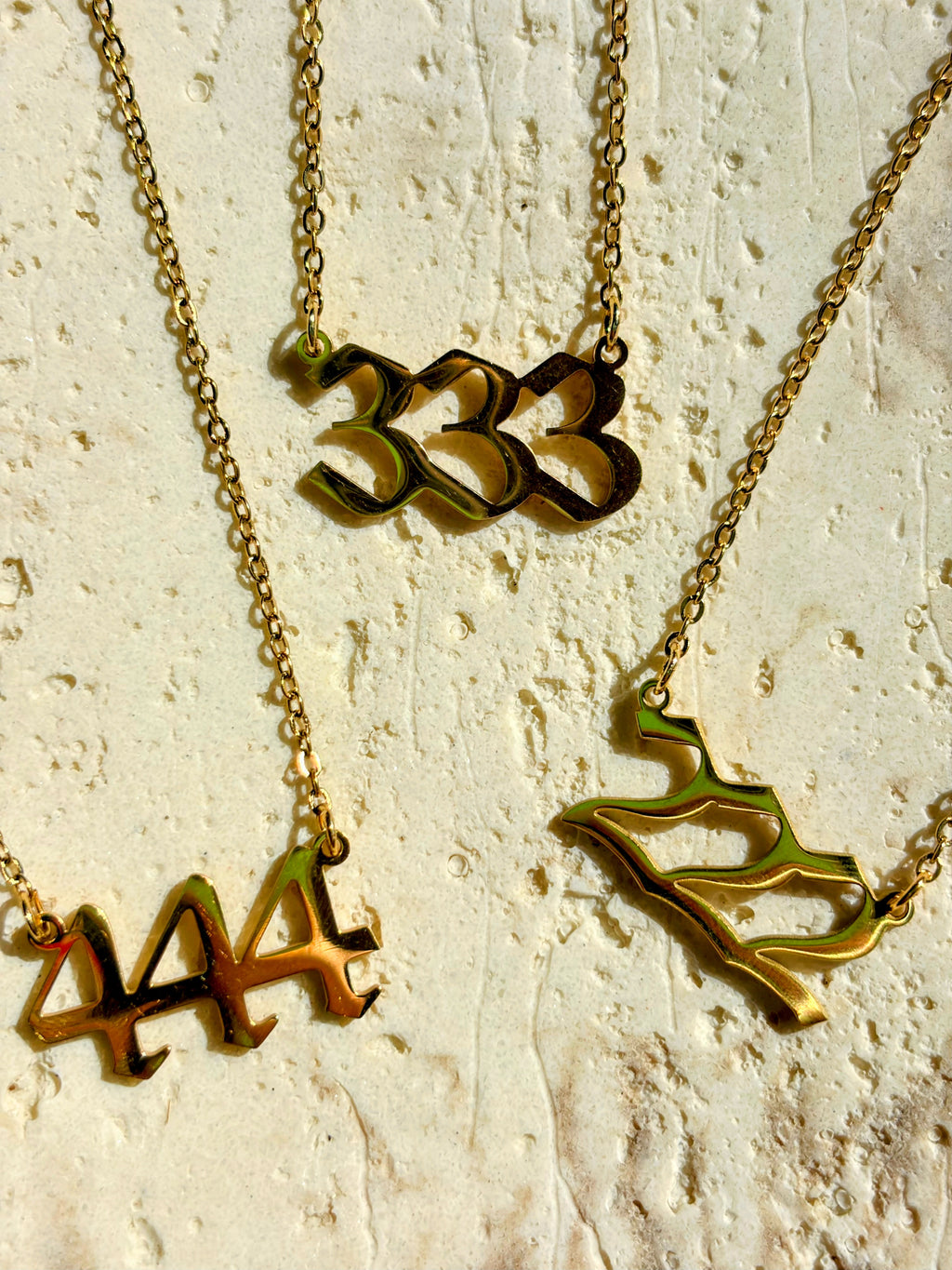 333 Angel Number Gold Plated Necklace