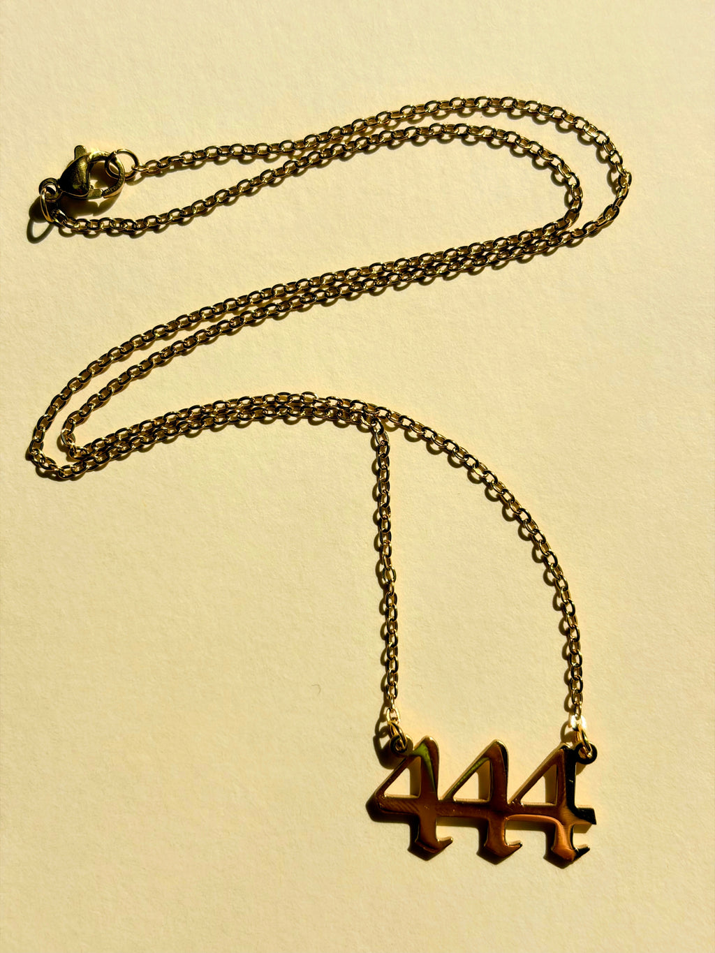 444 Angel Number Gold Plated Necklace