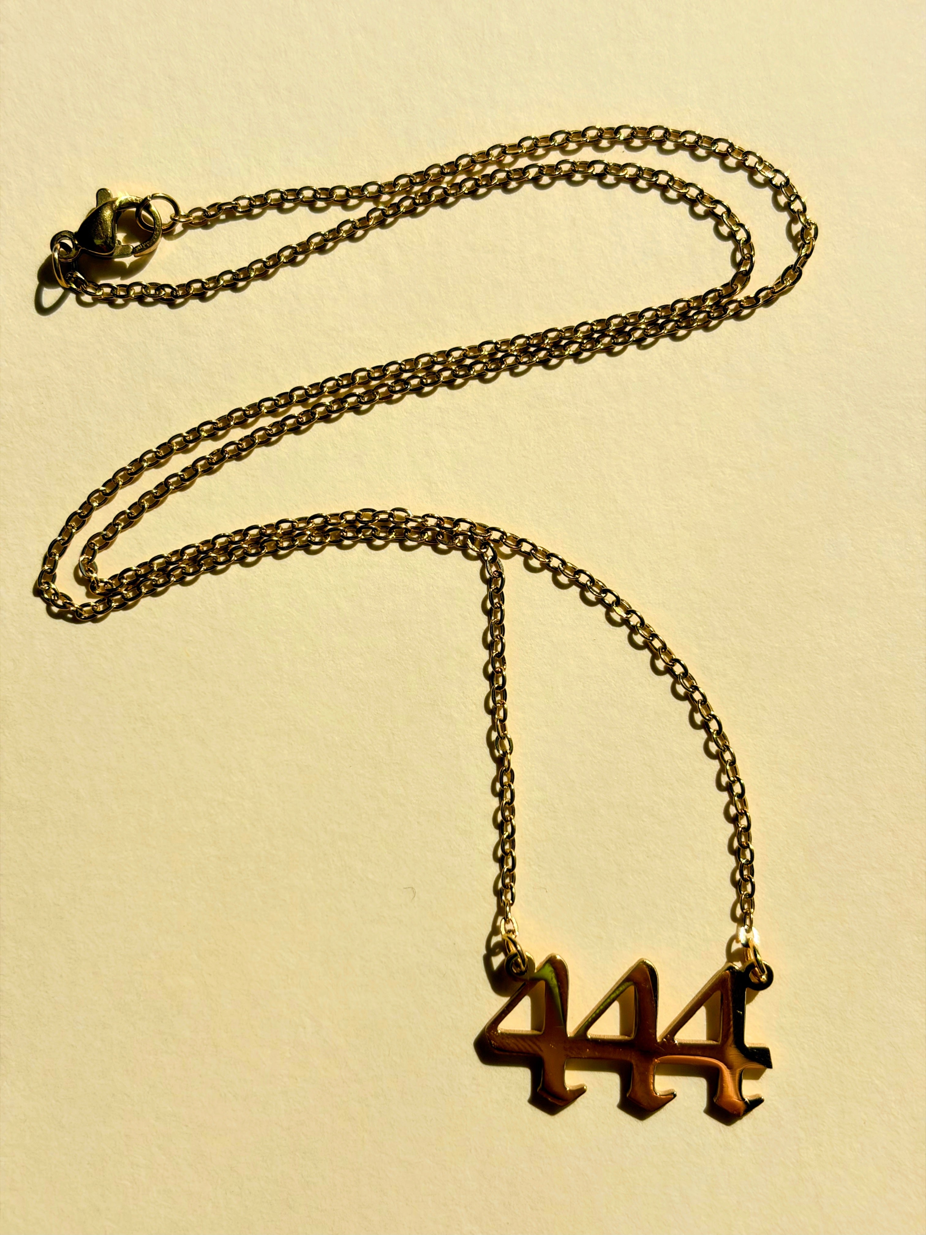 444 Angel Number Gold Plated Necklace