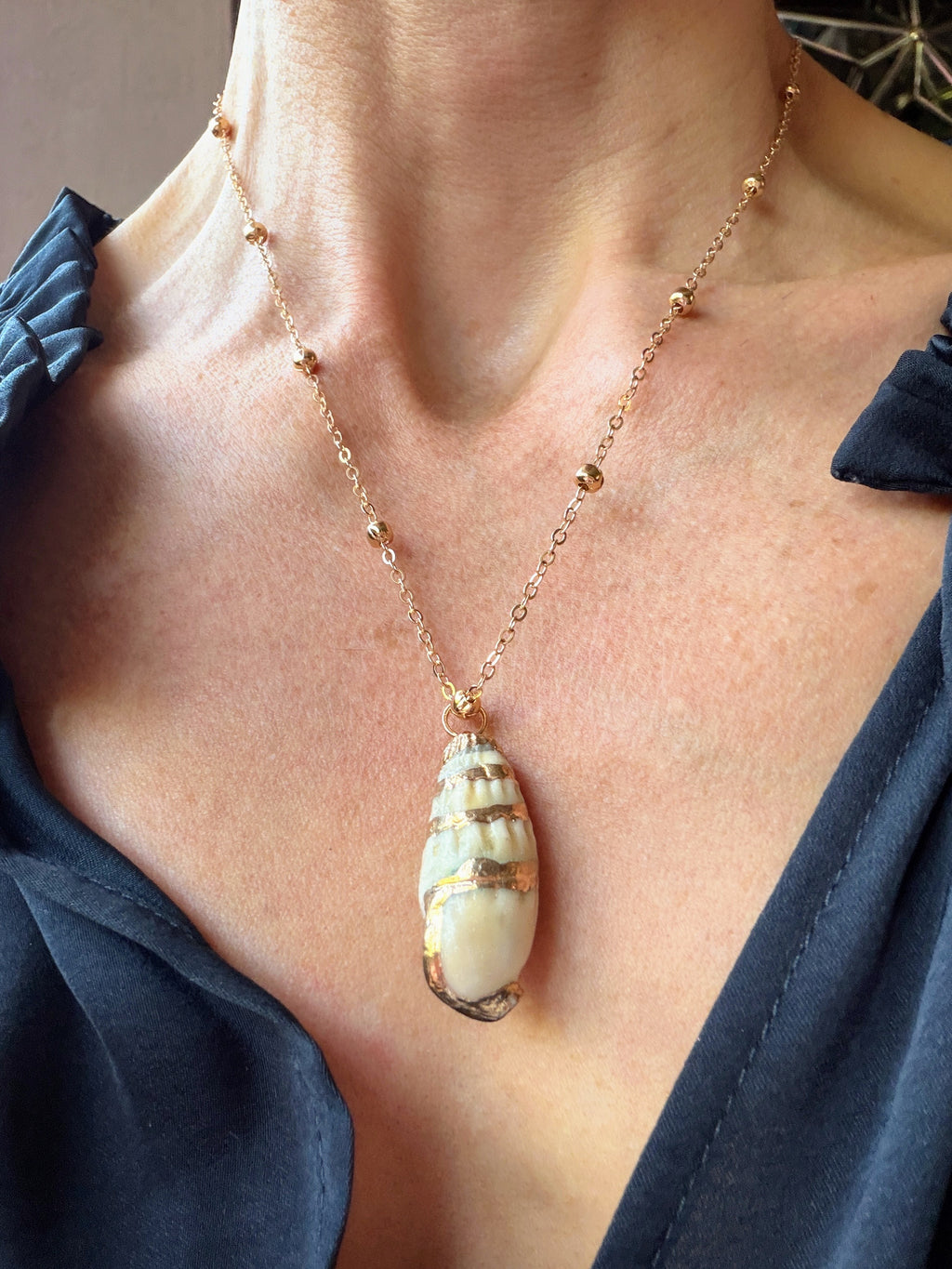 Natural Shell Gold Plated Necklace