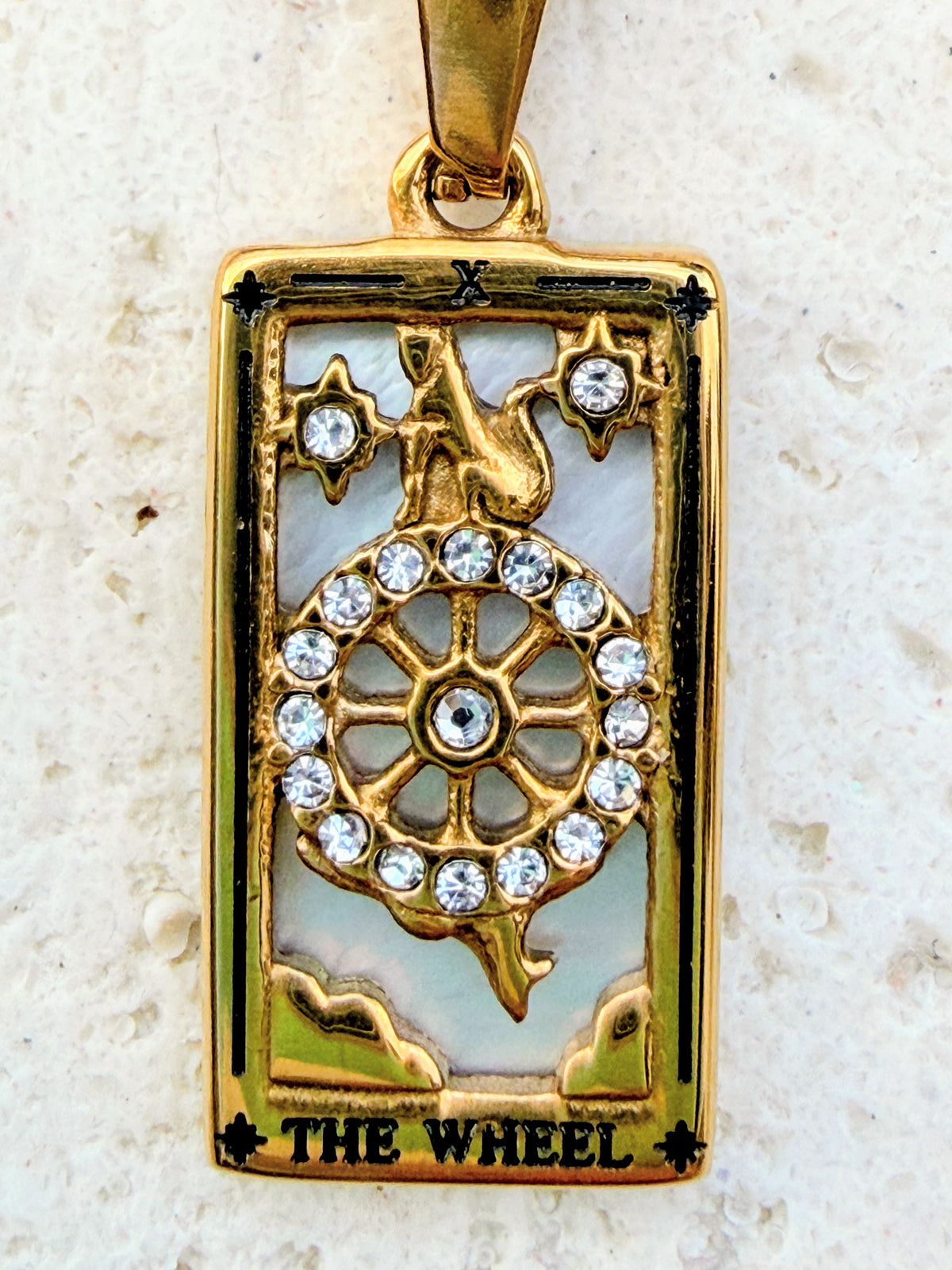 Tarot Card Necklace- The Wheel X