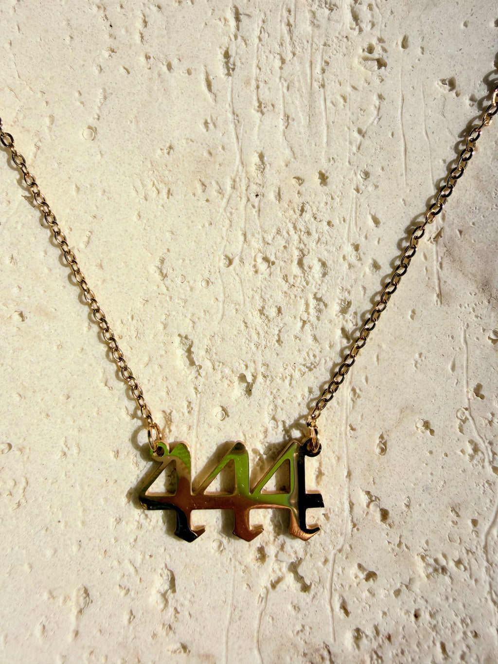444 Angel Number Gold Plated Necklace