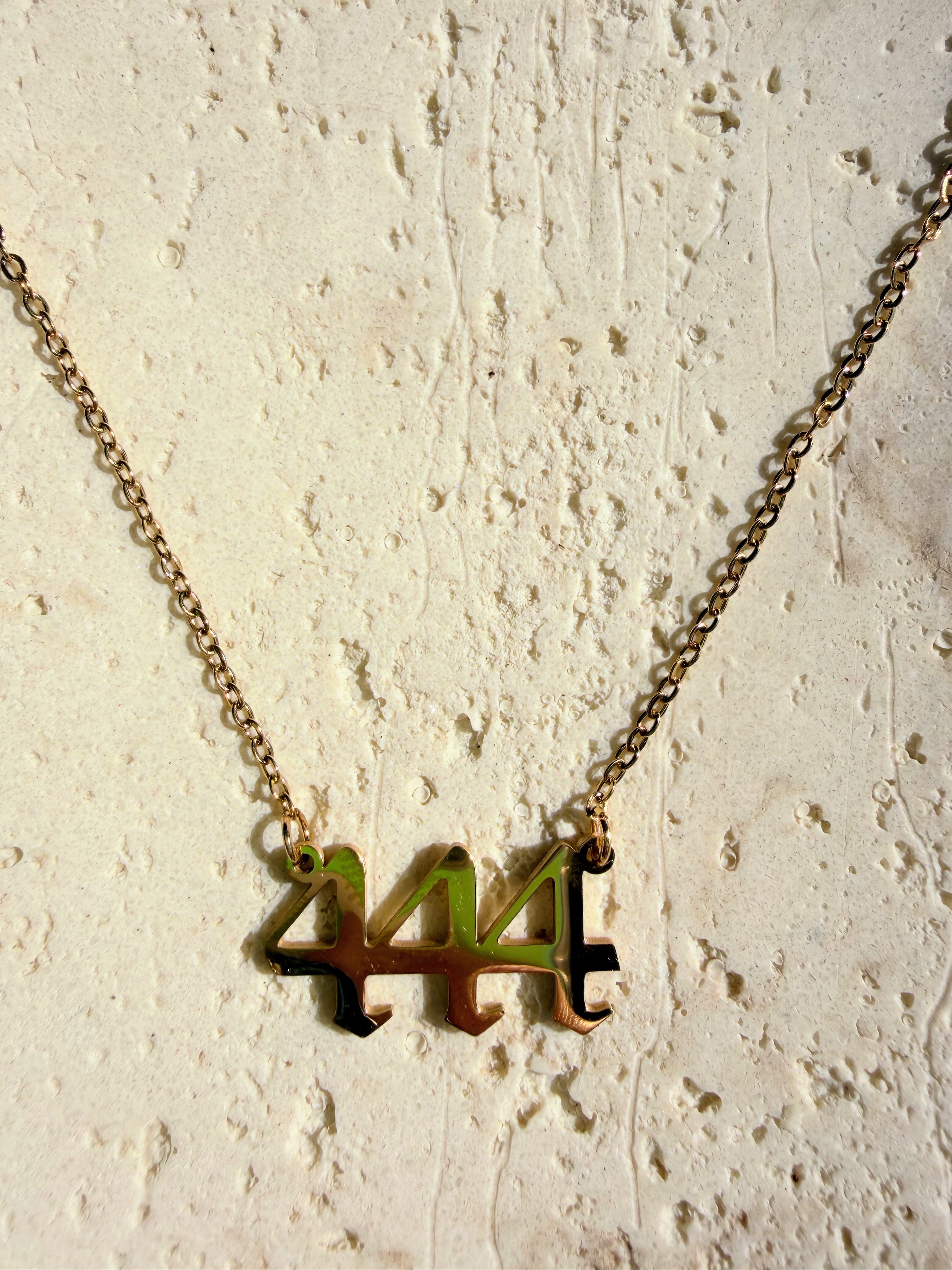 444 Angel Number Gold Plated Necklace