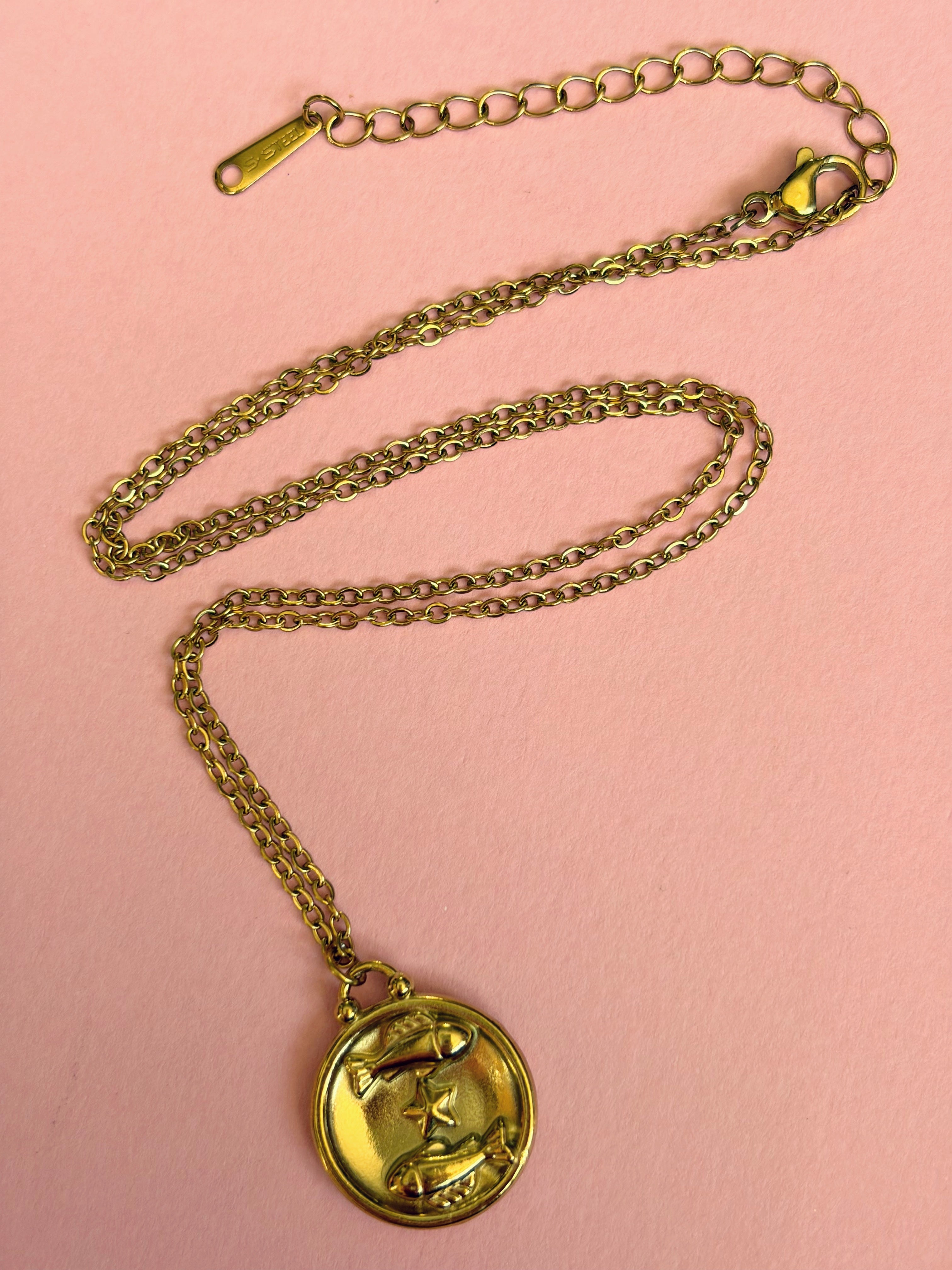 Pisces Gold Plated Necklace