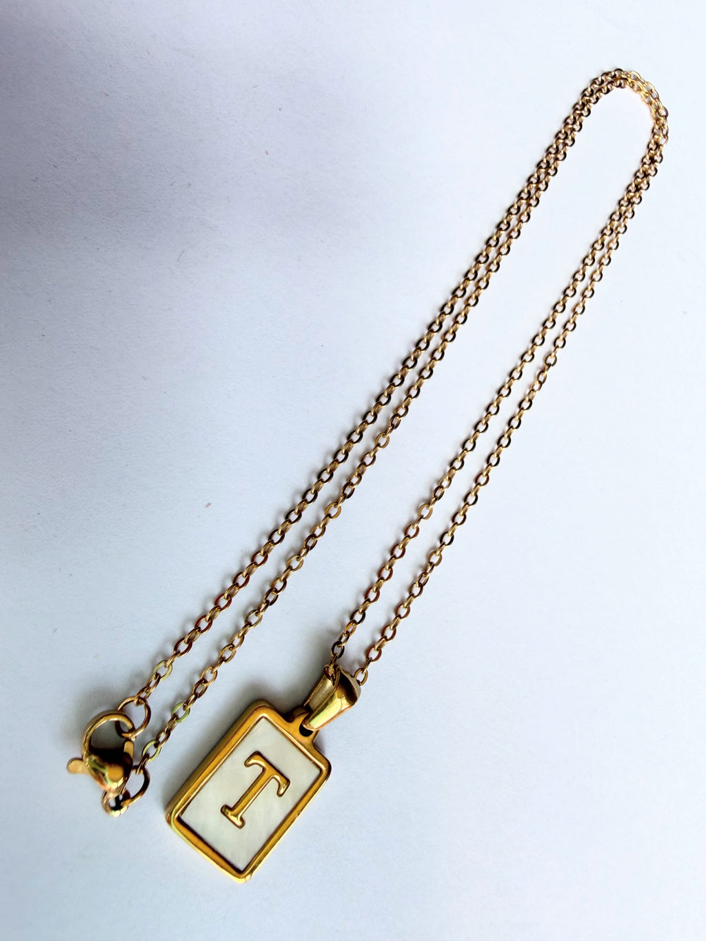 Letter T Initial Pendant Golden Necklace