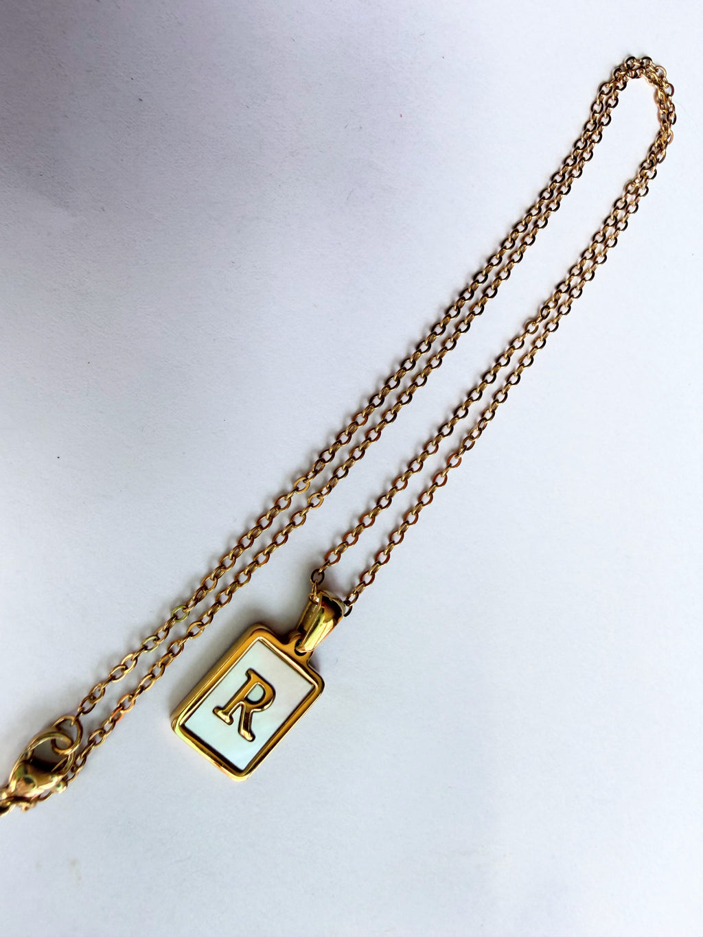 Letter R Initial Golden Pendant Necklace