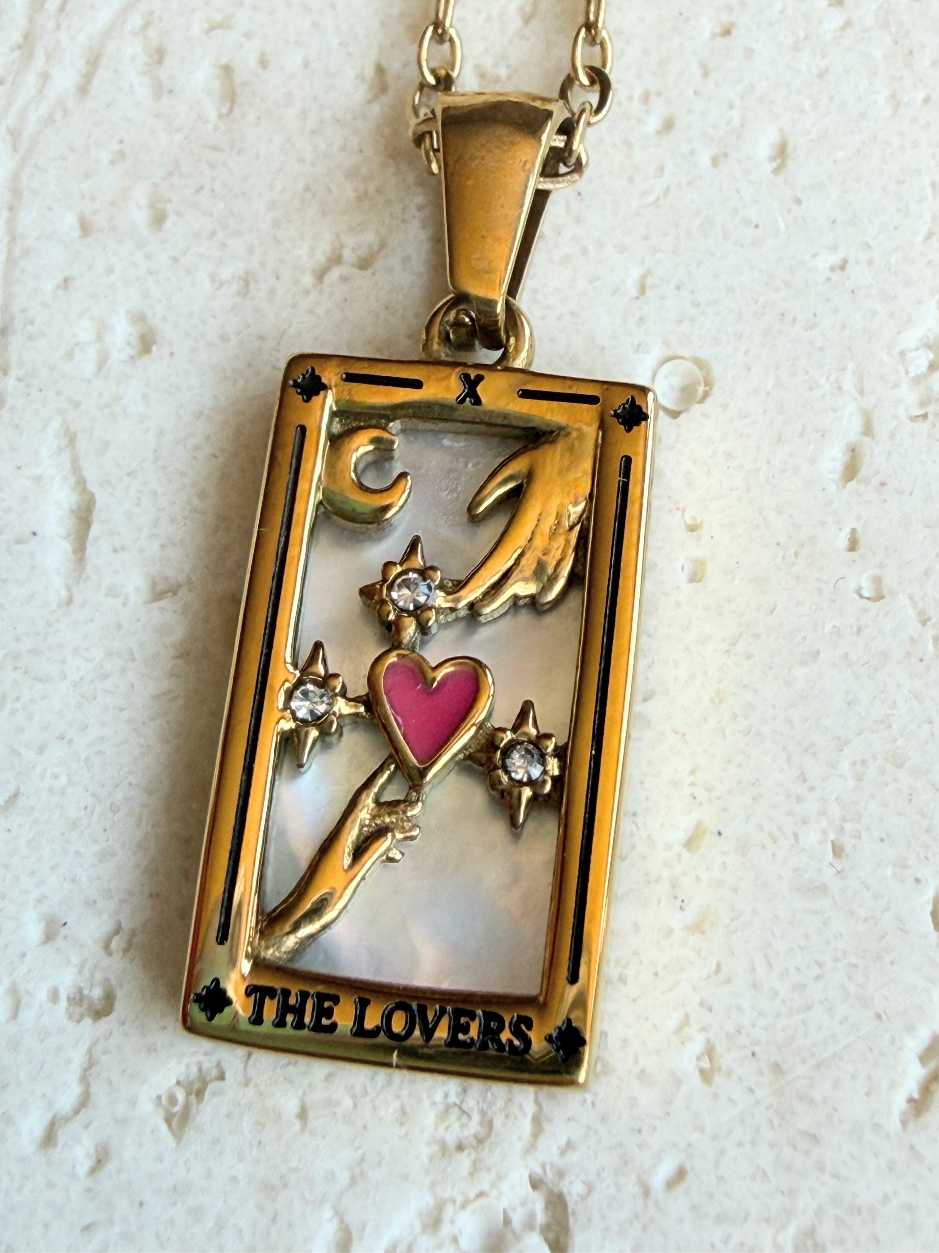 The Lovers- Tarot Card Pendant Necklace